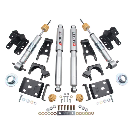BELLTECH 991SP LOWERING KITS Front And Rear Complete Kit W/ Street Performance Shocks 2014-2018 Chevrolet Silverado/Sierra (All Cabs) 2wd +1 in. to -2 in. F/4 in. R Drop W/ Street Performance Shocks