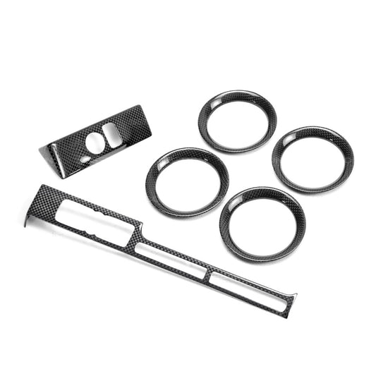 Seibon Carbon CFI0910NSGTR-D Carbon fiber interior trim set (6 pcs) for 2009-2014 Nissan GTR Pieces include: mirror control panel cover (1) navigator cover (1) air vents cover (4)