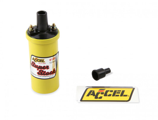 ACCEL Ignition Coil - Yellow - 42000v 1.4 ohm primary - Points - good up to 6500 RPM 8140