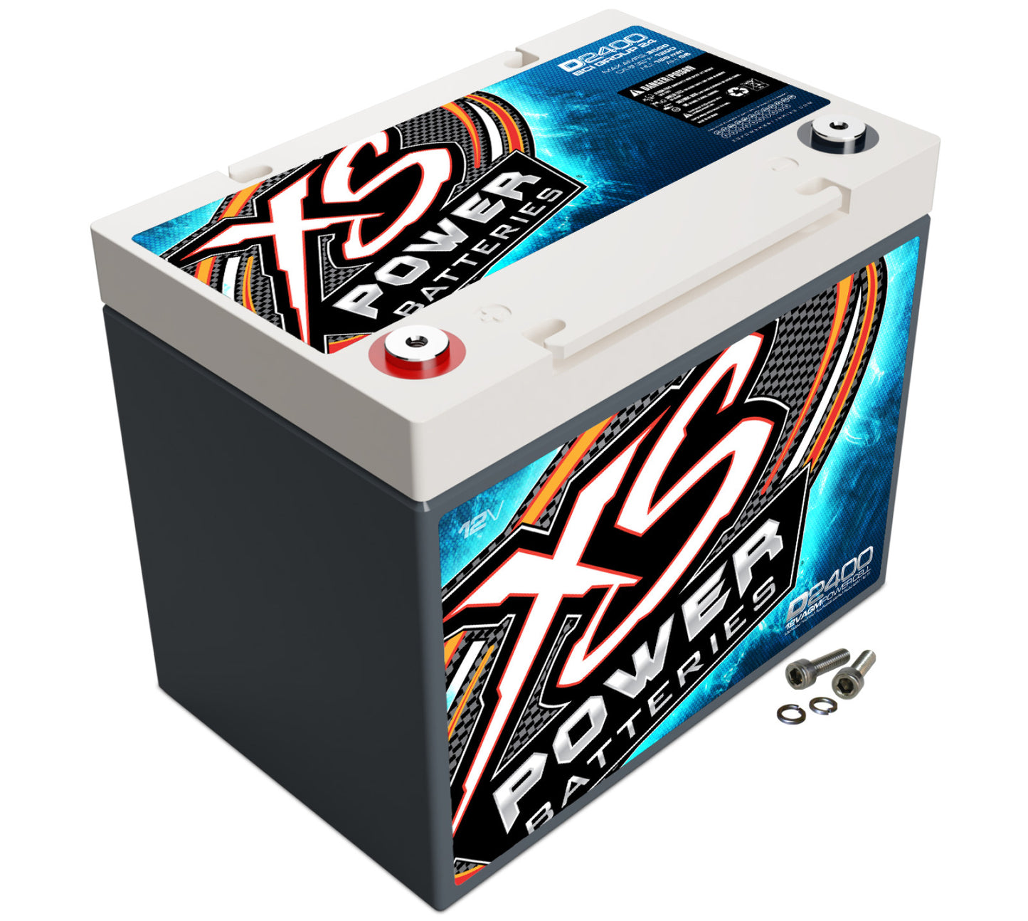 XS Power Batteries 12V AGM D Series Batteries - M6 Terminal Bolts Included 3500 Max Amps D2400