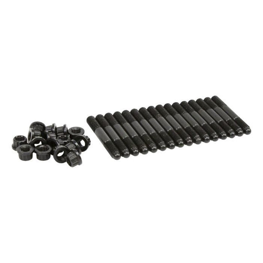 COMP Cams M8x1.25 threads on both sides. 65mm Overall Stud Length. 12 Point flange nuts COMP-4582-KIT