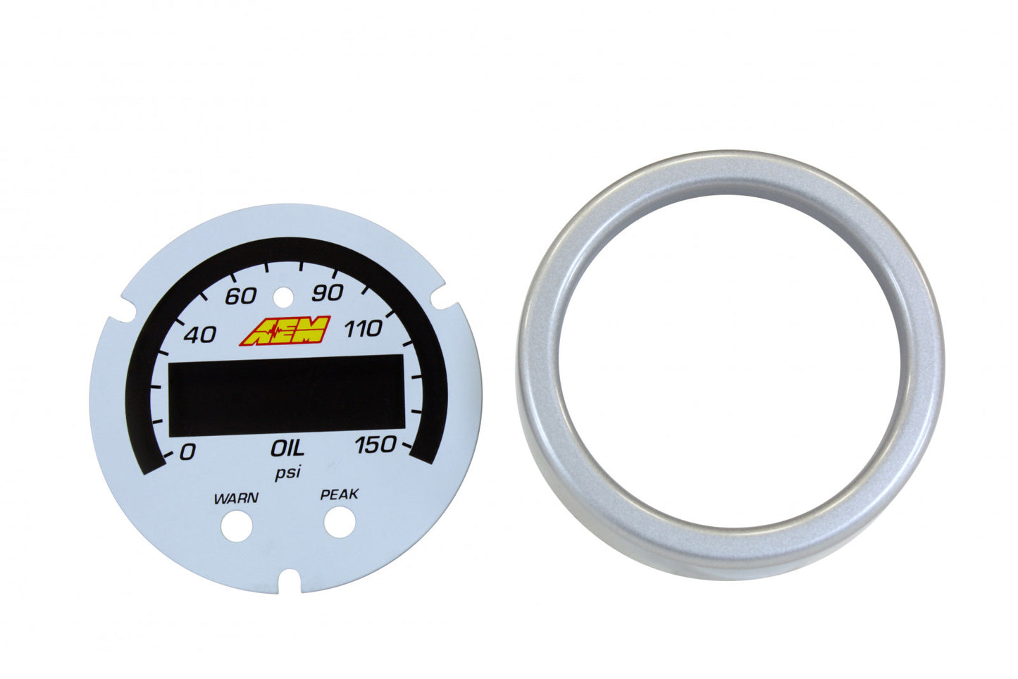 AEM X-Series Oil Pressure Gauge 0-150psi / 0-10bar Black Bezel & Black Faceplate 30-0307