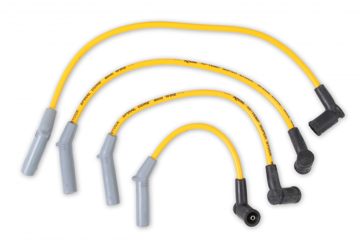 ACCEL Spark Plug Wire Set - Super Stock Spiral 8mm - 77-80 Ford Fiesta - Yellow 5153