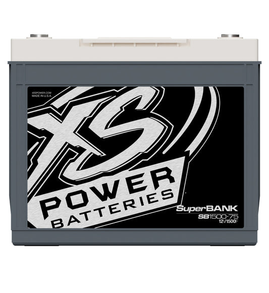XS Power Batteries 12V Super Bank Capacitor Modules - M6 Terminal Bolts Included 30000 Max Amps SB1500-75