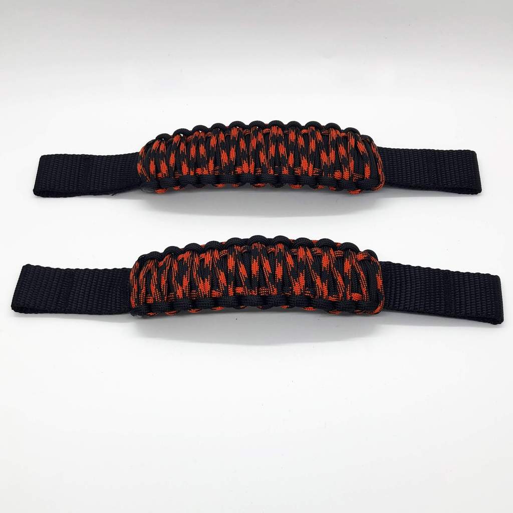 Adjustable Paracord Door Limiting Straps For 1987-2021 Jeep Wrangler YJ/TJ/JK/JKU/JL/JLU/Gladiator Orange Camo Pair