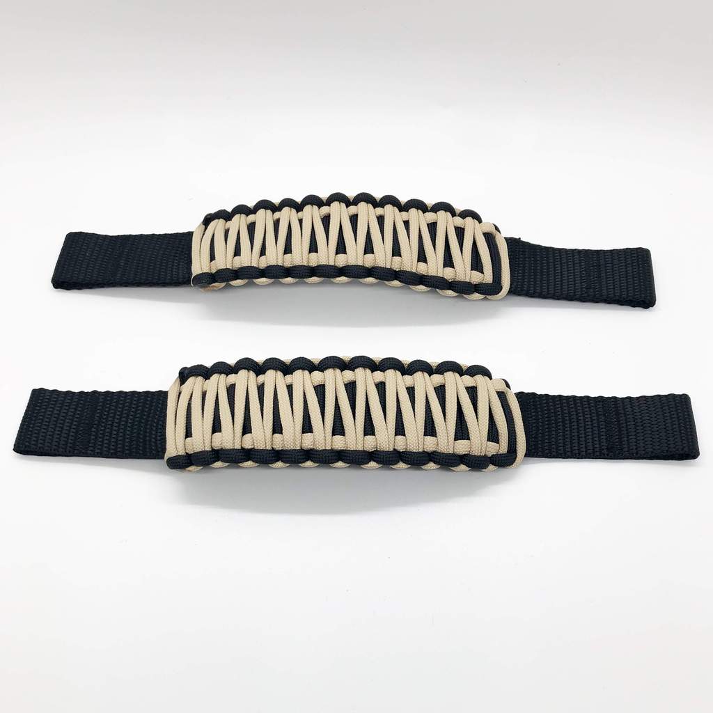 Adjustable Paracord Door Limiting Straps For 1987-2021 Jeep Wrangler YJ/TJ/JK/JKU/JL/JLU/Gladiator Khaki Pair