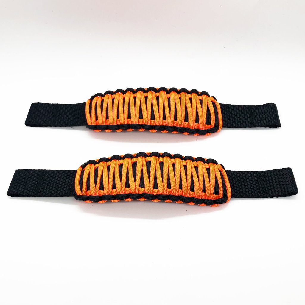 Adjustable Paracord Door Limiting Straps For 1987-2021 Jeep Wrangler YJ/TJ/JK/JKU/JL/JLU/Gladiator Orange Pair