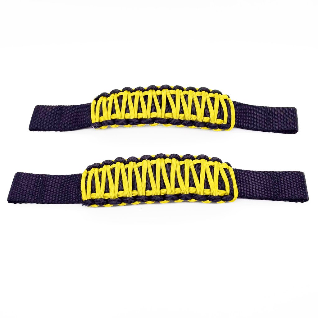 Adjustable Paracord Door Limiting Straps For 1987-2021 Jeep Wrangler YJ/TJ/JK/JKU/JL/JLU/Gladiator Yellow Pair