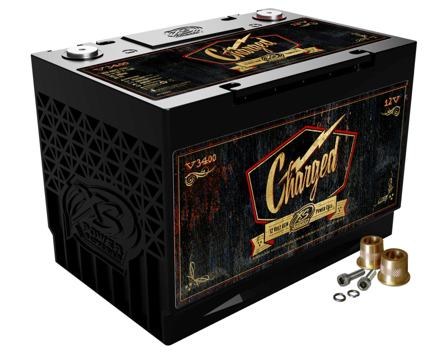 XS Power Batteries 12V AGM Retro Series Batteries - M6 Terminal Bolts Included 3300 Max Amps V3400