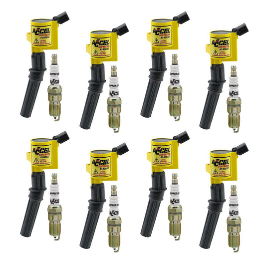 ACCEL Ignition Upgrade Kit- 1998-2008 Ford 4.6L/5.4L/6.8L 2-valve egines, yellow, 8-pack 811432