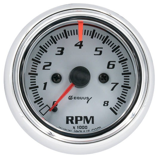 Equus 2-1/2 in. White Tachometer E5076