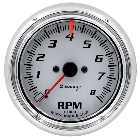 Equus 3-3/8 in. White Tachometer E5078