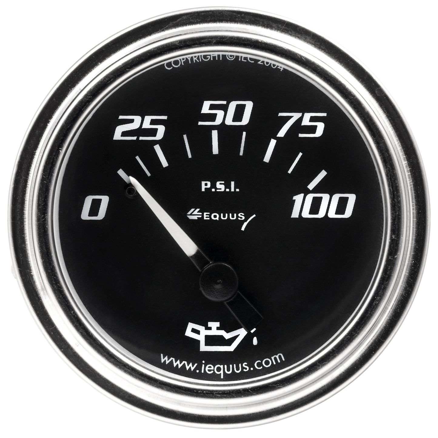 Equus 2 in. Chrome Mechanical Oil Pressure Gauge E7234