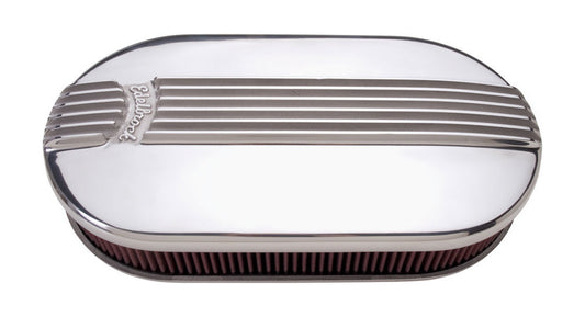 EDELBROCK Cast Alum. Dual Carb A/C - Large Oval 4119