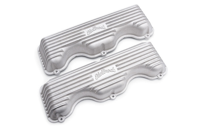 EDELBROCK Valve Cover Kit Classic Finned Chevy 348-409 41409
