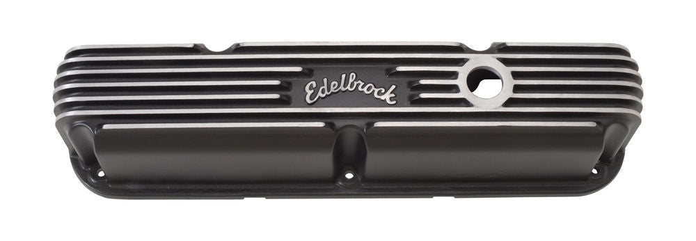 EDELBROCK SBM Classic Finned V/C's - Black 41763