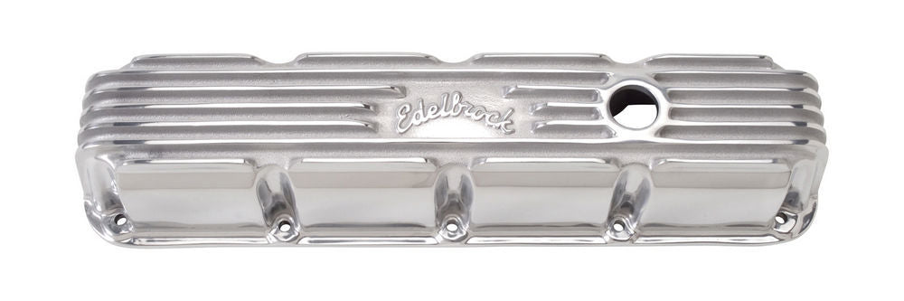 EDELBROCK SBM Classic Finned V/C's - Polished 4177