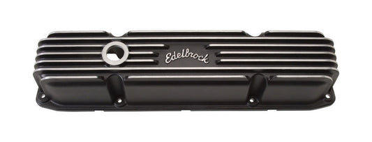 EDELBROCK BBM Classic Finned V/C's - Black 41923