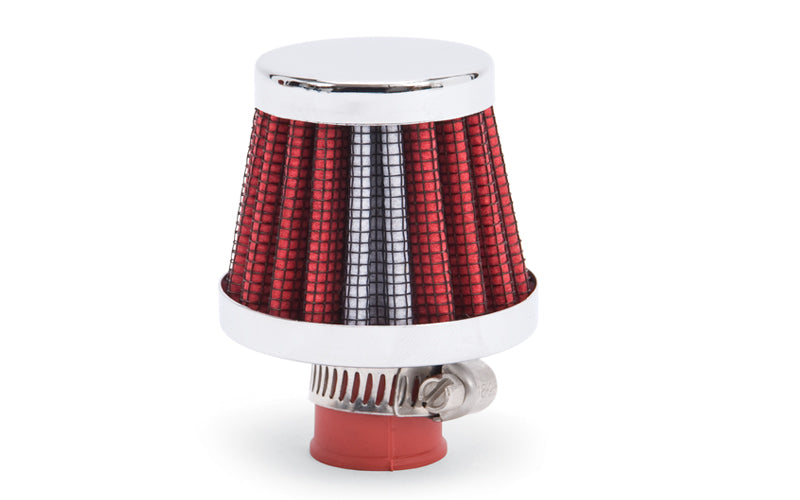 EDELBROCK Valve Cover Breather 10mm Inlet Red/Chrome 43511