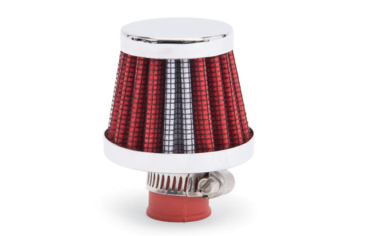 EDELBROCK Valve Cover Breather 10mm Inlet Red/Chrome 43511