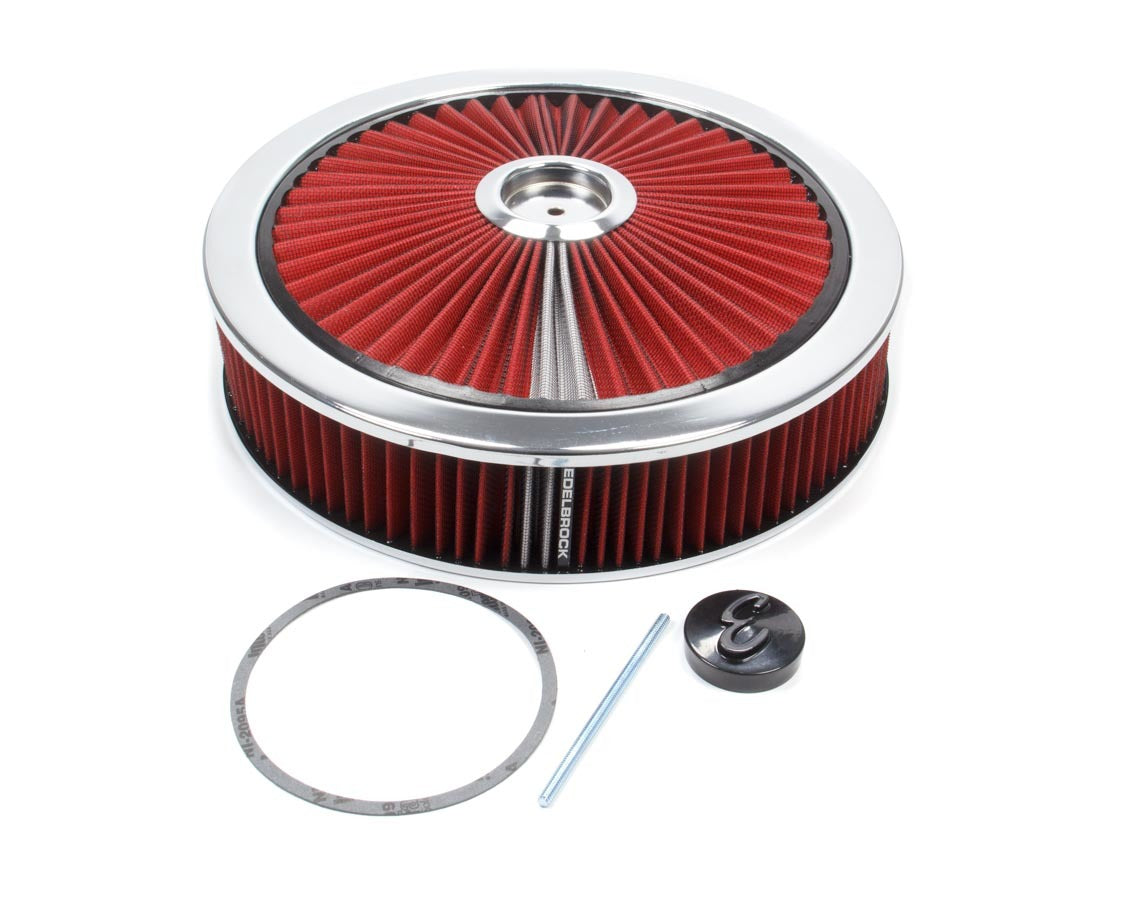EDELBROCK Air Cleaner Kit - 14in Dia. Breathable - Red 43660