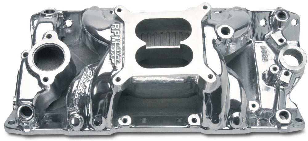 EDELBROCK SBC Performer RPM A/G Manifold - Polished 7501 75011