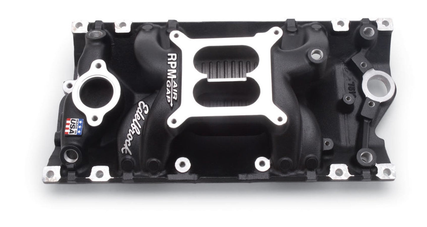 EDELBROCK SBC Performer RPM A/G Manifold - Black 75163