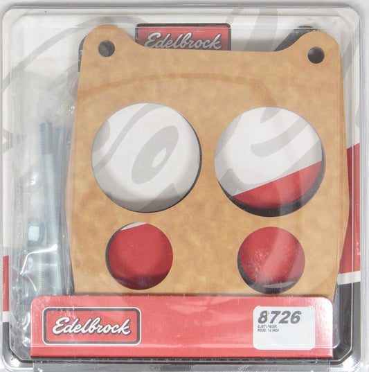 EDELBROCK Carburetor Spacer- 3/4in 4-Hole - Wood 8726