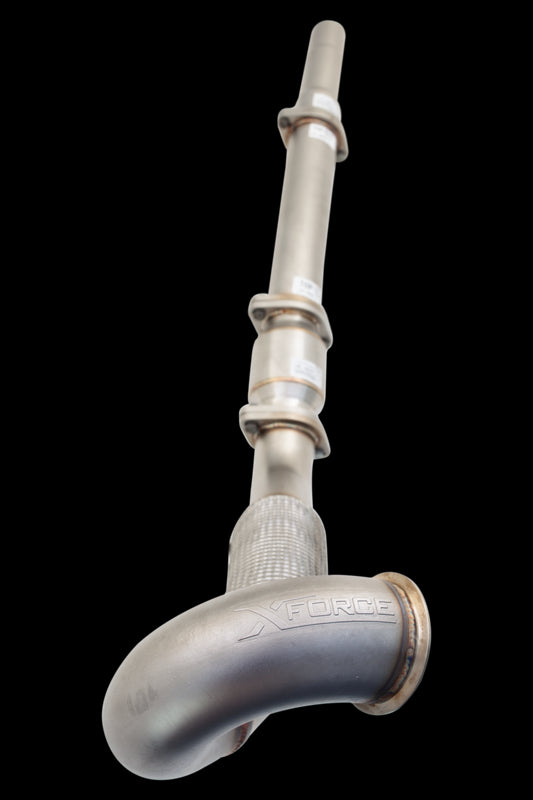 XFORCE VW Golf GTi Mark 7 2013(EU) 2015(US)-2018 Stainless Steel 3' Dump Pipe High Flow Cat Plus Mid Pipe Assembly; Exhaust Manifold Down Pipe ES-VW08-KITB