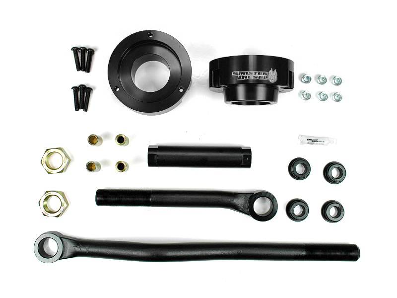 Sinister Diesel Adjustable Track Bar And Leveling Kit For Dodge Cummins 2003-2012 4WD (Black) SD-DODGE-TB-LVL-BLK-03