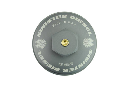 Sinister Diesel Fuel Filter Cap For 2003-2007 Ford Powerstroke 6.0L (Gray) SDG-OFC-FORD-03