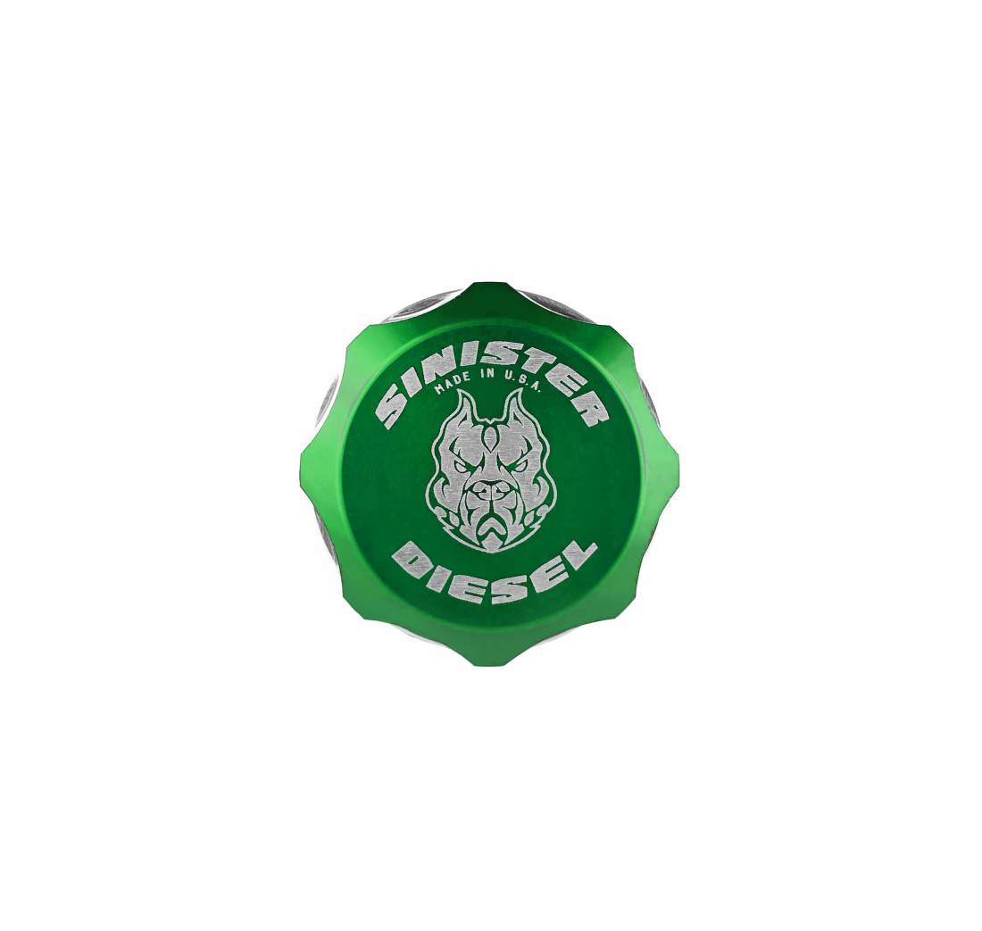 Sinister Diesel Billet Fuel Plug / Cap For 2013+ Dodge / Ram 6.7 Cummins (Green) SD-FP-6.7C-GRN