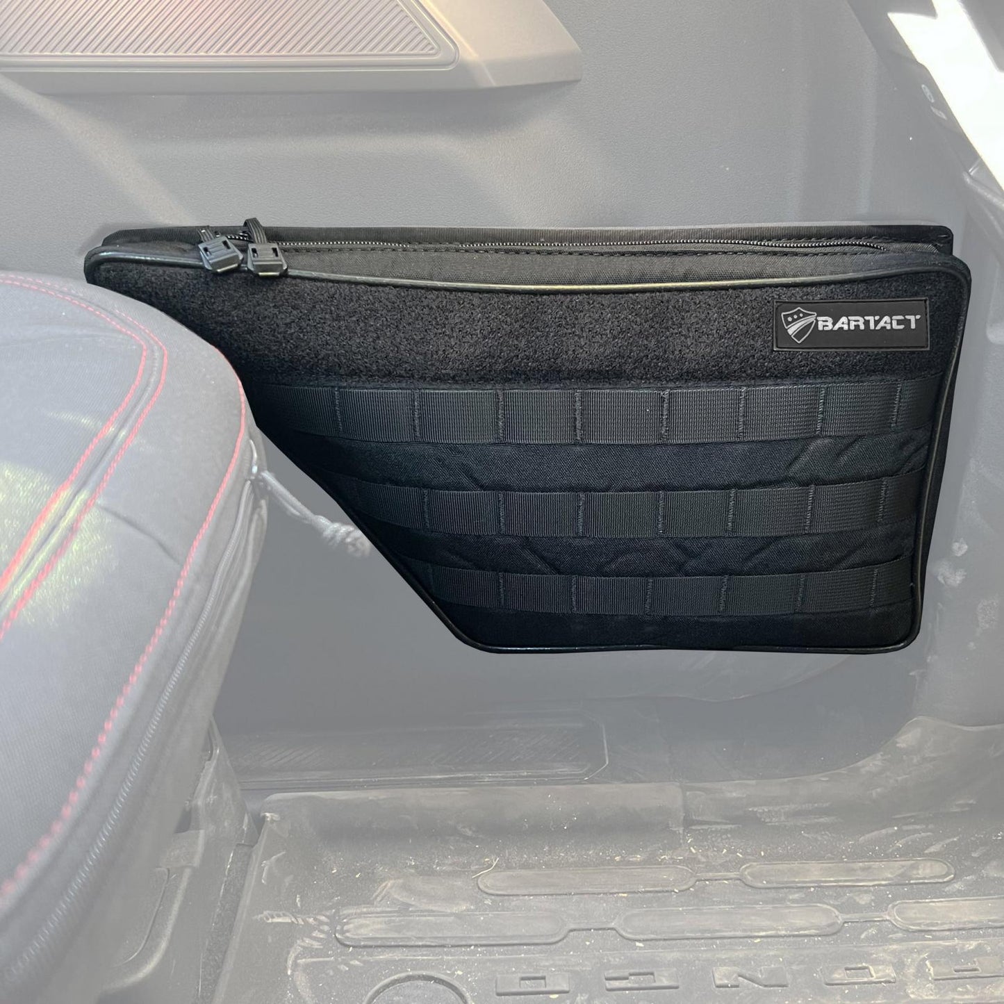 Bartact FBIAFDBM2-B Door Organizer Pouch for Ford Bronco 2021-2023 Door Pair of 2 Driver and Passenger Side Lower Area (Pat Pending) Black/White Patch