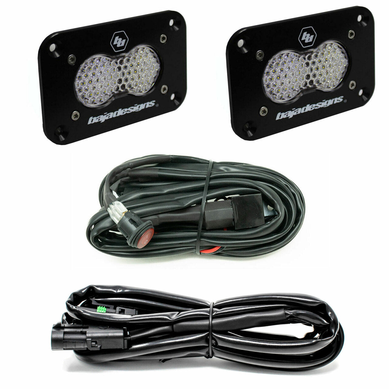 Baja Designs S2 Sport Black Flush Mount LED Light Pod Reverse Kit 547808