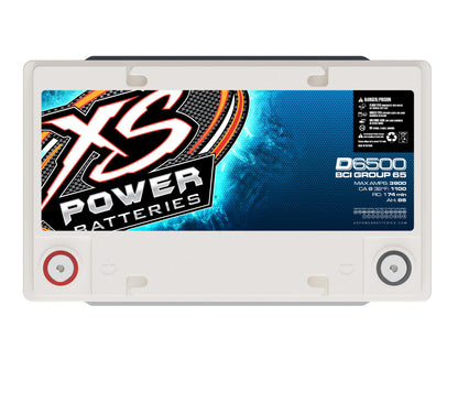 XS Power Batteries 12V AGM D Series Batteries - M6 Terminal Bolts Included 3800 Max Amps D6500