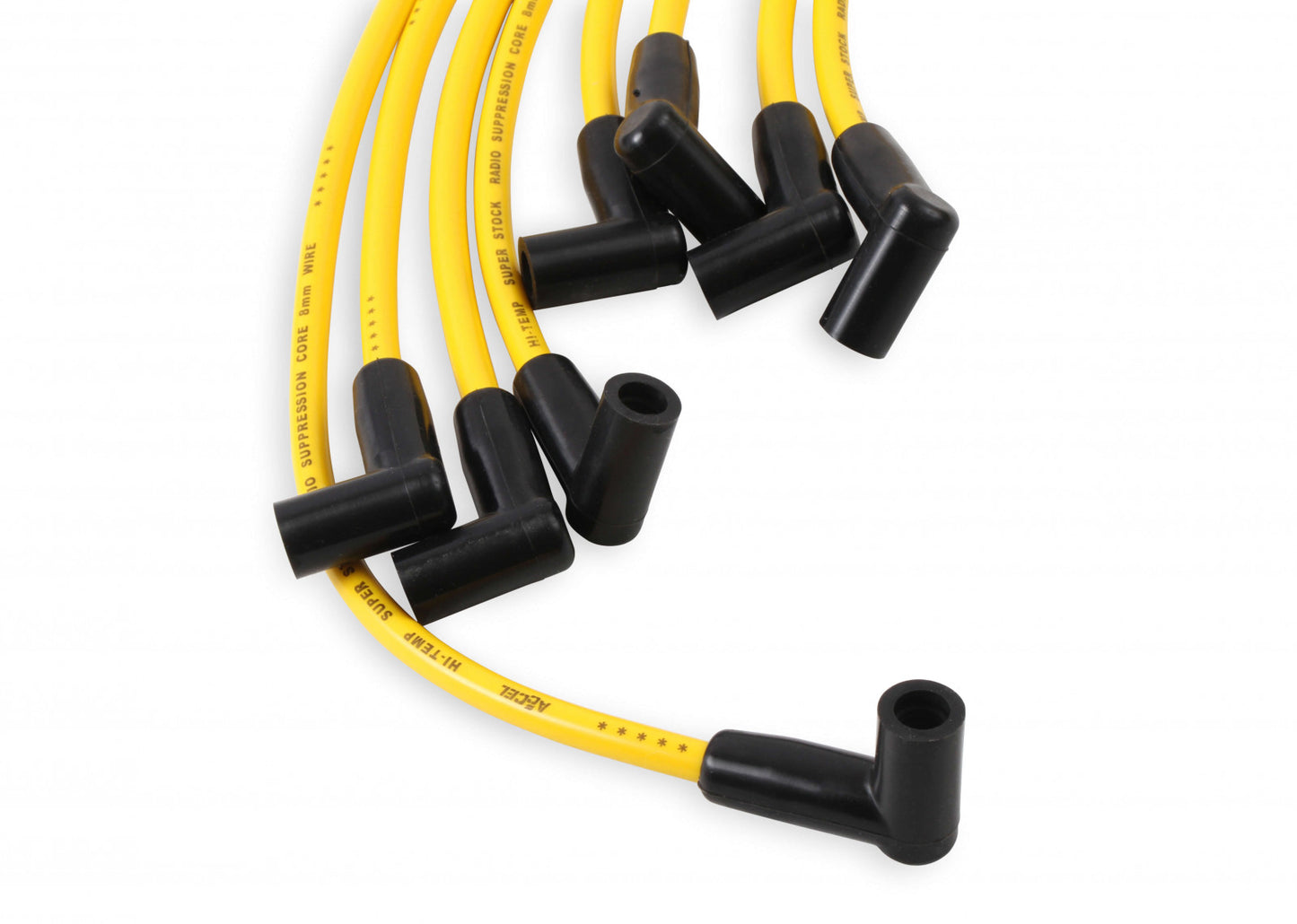 ACCEL Spark Plug Wire Set - 8mm - Yellow with HEI Stock Style Boots 4048