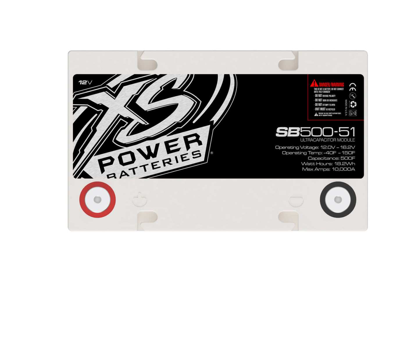 XS Power Batteries 12V Super Bank Capacitor Modules - M6 Terminal Bolts Included 10000 Max Amps SB500-51