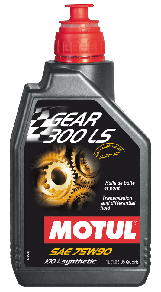 Motul GEAR 300 LS 75W90 - 1L - Fully Synthetic Transmission fluid - Ester based 105778