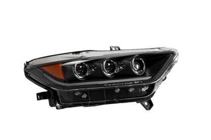 RENEGADE 2015-2017 Mustang Full LED high/Low beam Sequentail Head light - Glossey Black/Clear WINJET-CHRNG0687-B-SQ