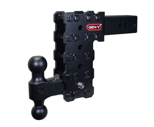 GEN-Y Hitch PHANTOM-X 2.5" Solid Shank 7.5" Drop 1.6K TW 16K Hitch & Dual-Ball GH-2414X