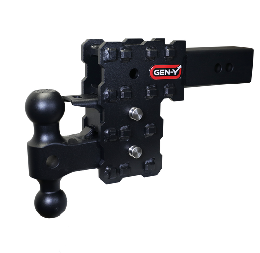 GEN-Y Hitch PHANTOM-X 2.5" Solid Shank 5" Drop 1.6K TW 16K Hitch & Dual-Ball & Pintle Lock GH-2423X