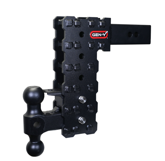 GEN-Y Hitch PHANTOM-X 2.5" Solid Shank 10" Drop 1.6K TW 16K Hitch Dual-Ball & Pintle Lock GH-2425X
