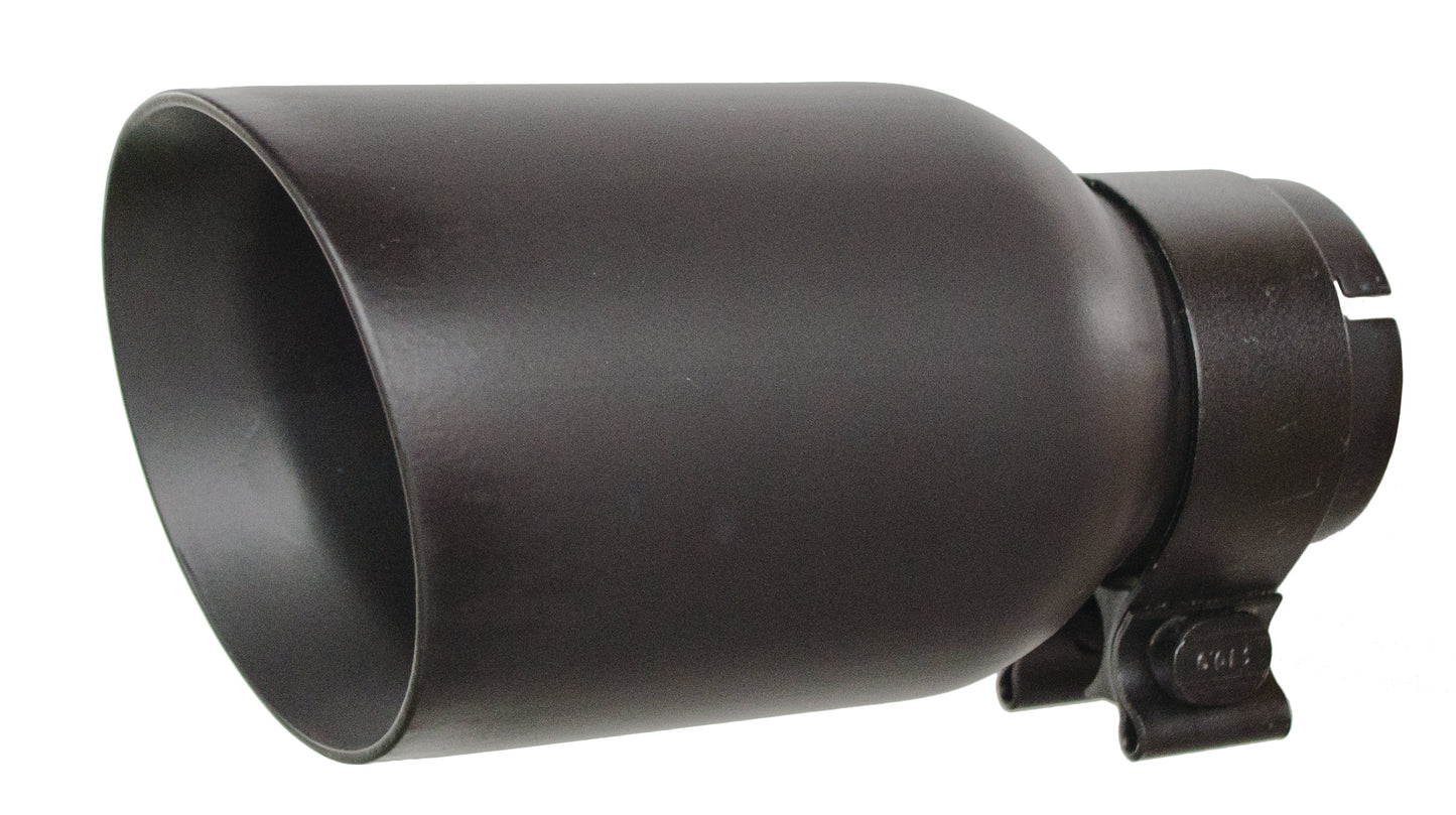 Go Rhino GRT21248FB Black Powder Coated Stainless Steel Exhaust Tip Textured Black