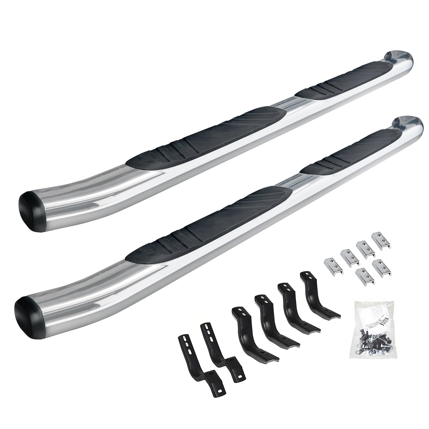 Go Rhino 685449987CC 5" OE Xtreme Composite SideSteps With Mounting Bracket Kit Chrome