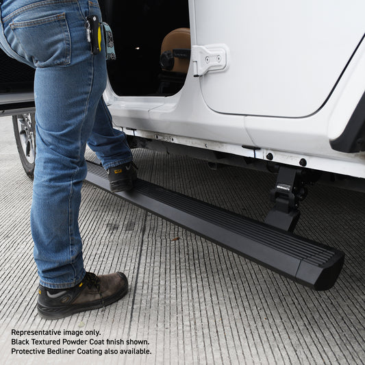 Go Rhino 20451687T E1 Electric Running Boards With Mounting Brackets Protective Bedliner Coating