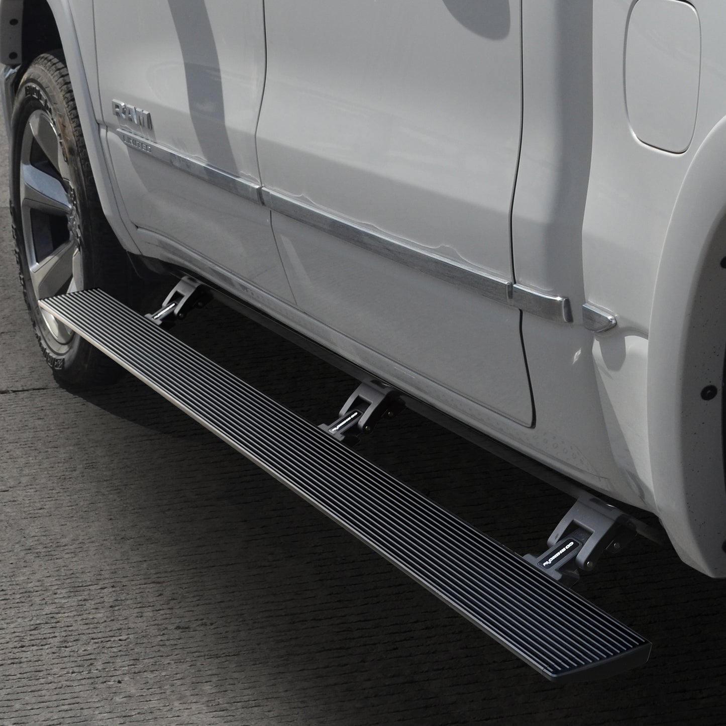Go Rhino 20430680T E1 Electric Running Boards With Mounting Brackets Protective Bedliner Coating