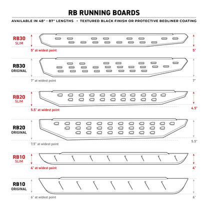 Go Rhino 69613157T RB30 Running Boards With Mounting Bracket Kit Protective Bedliner Coating