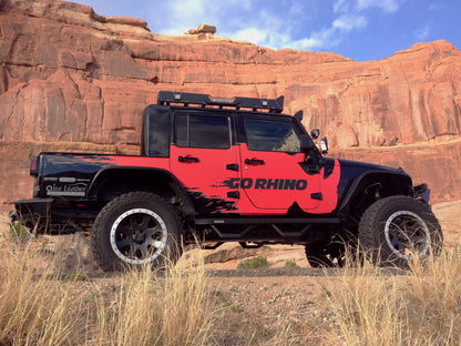 Go Rhino 6345168720PC RB10 Running Boards With Mounting Brackets & 2 Pairs Of Drop Steps Kit Textured Black