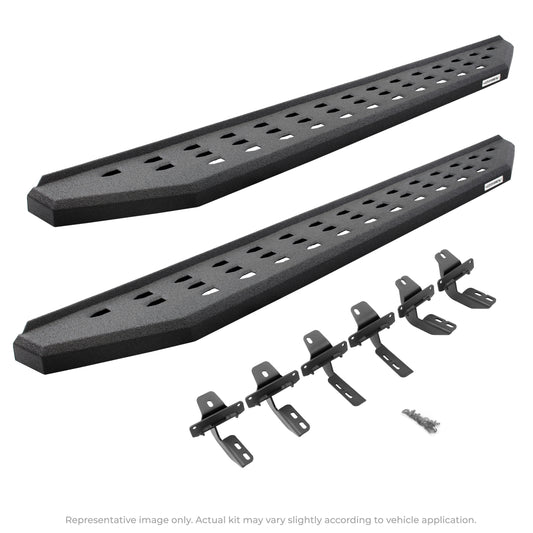 Go Rhino 69415087T RB20 Running Boards With Mounting Brackets Protective Bedliner Coating
