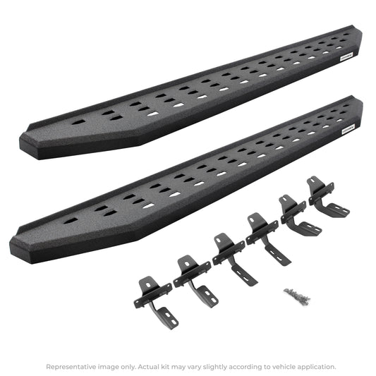 Go Rhino 69404280T RB20 Running Boards With Mounting Brackets Protective Bedliner Coating